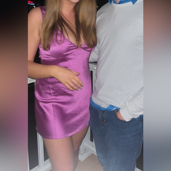 princess polly pink/purple mini dress tie back - Picture 3 of 5